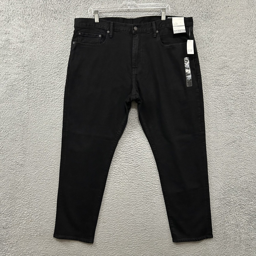 Gap Jeans Mens 38x30 Black Denim Slim GapFlex Stretch Pockets Cotton Adult